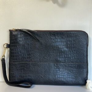 LUCALDO Genuine Leather IPad Case Wristlet